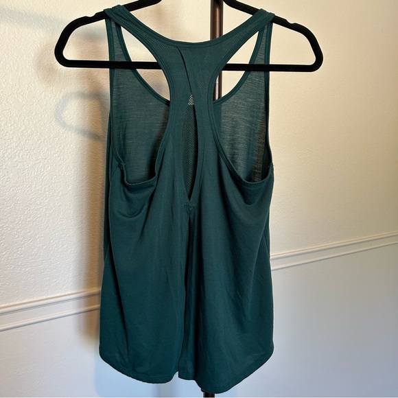 Old Navy Active Hunter Green Mesh Layered Tie Back Racerback Athletic Tank Top - Picture 3 of 6